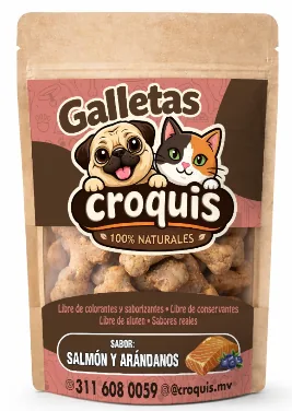 Galletas Croquis Salmon y arandanos