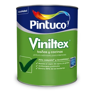 Pintura Viniltex Baños y cocinas Satinado blanco 2001
