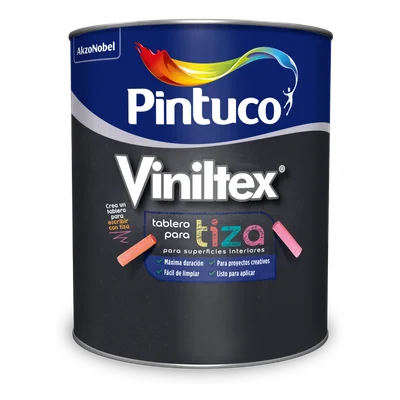 Pintura Viniltex Tiza Negro pizarra Cuarto 0.95 L