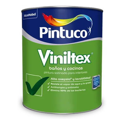 Pintura Viniltex Baños y cocinas Satinado blanco 2001