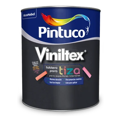 Pintura Viniltex Tiza Negro pizarra Cuarto 0.95 L