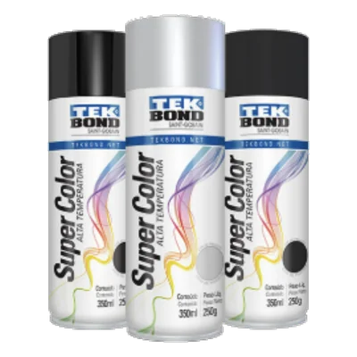 Supercolor aerosol Alta temperatura Aluminio 350 ml Tekbond